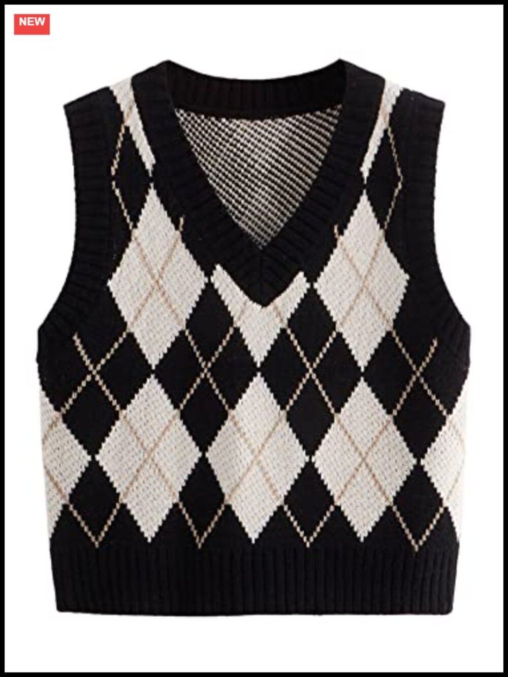 Sleeveless V Neck Knit Crop Top Sweater Vest for Women